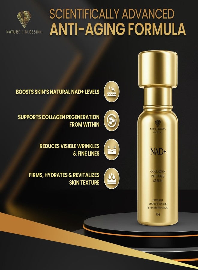 Nature's Blessing NAD+ Anti-Aging Serum – Boost Cellular Energy, Firm Skin & Reduce Wrinkles – with Niacinamide, Hyaluronic Acid, Peptides & Antioxidants – 1oz Rejuvenating Face Serum for Youthful Radiance - Image 3